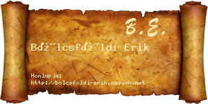 Bölcsföldi Erik névjegykártya
