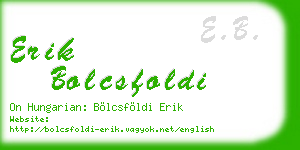 erik bolcsfoldi business card